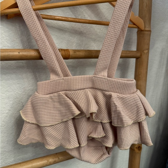 Beige Ruffled Baby Romper - Picture 2 of 5